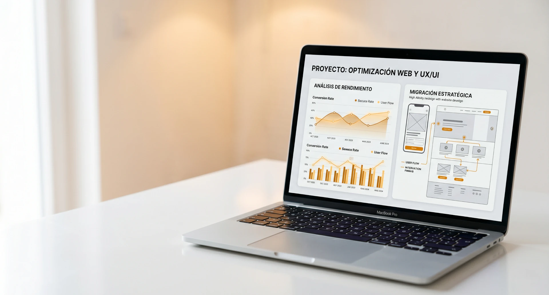 Diseño Web y UX/UI Estratégico,Rediseño web centrado en la conversión, Arquitectura web y experiencia de usuario, Interfaz digital estratégica, Optimización UX/UI premium.