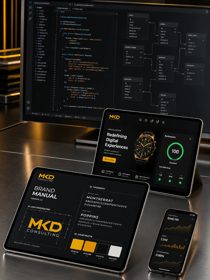 Diseño Web y UX/UI Estratégico,Rediseño web centrado en la conversión, Arquitectura web y experiencia de usuario, Interfaz digital estratégica, Optimización UX/UI premium.